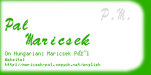 pal maricsek business card